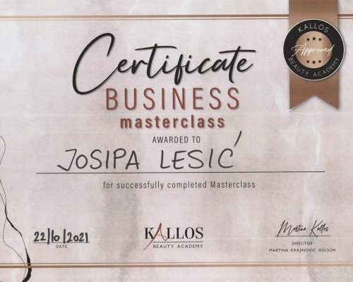 certifikat Josipe Lesić