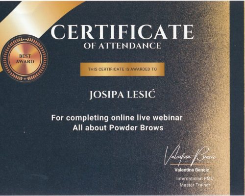 certifikat Josipe Lesić